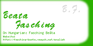 beata fasching business card